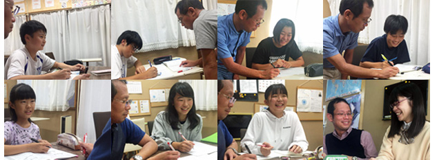 栃木県宇都宮市石井町の個別指導塾のコーパス学院で学ぶ生徒さんです。みんな楽しく学んでいます!