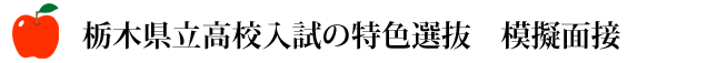 栃木県散る高校入試の特色選抜 模擬面接